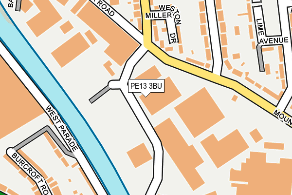PE13 3BU map - OS OpenMap – Local (Ordnance Survey)