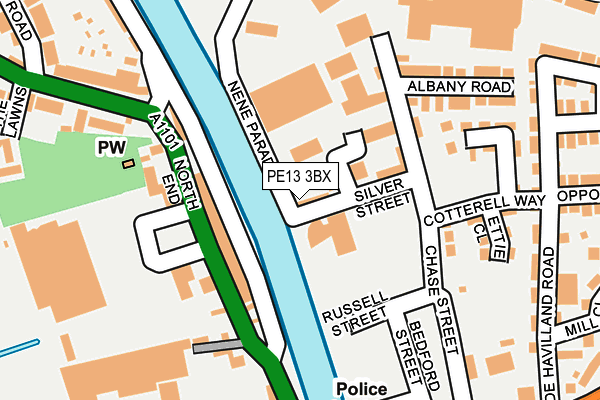 PE13 3BX map - OS OpenMap – Local (Ordnance Survey)