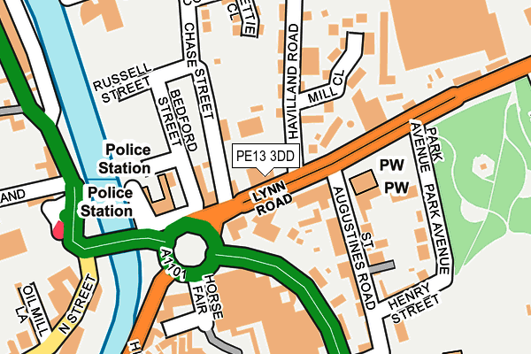 PE13 3DD map - OS OpenMap – Local (Ordnance Survey)