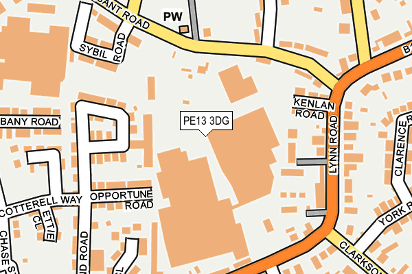 PE13 3DG map - OS OpenMap – Local (Ordnance Survey)
