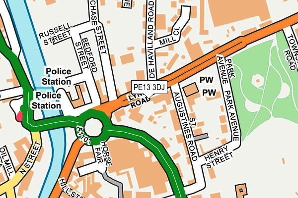 PE13 3DJ map - OS OpenMap – Local (Ordnance Survey)