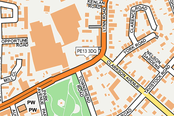 PE13 3DQ map - OS OpenMap – Local (Ordnance Survey)