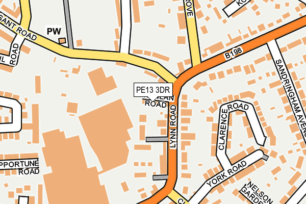 PE13 3DR map - OS OpenMap – Local (Ordnance Survey)