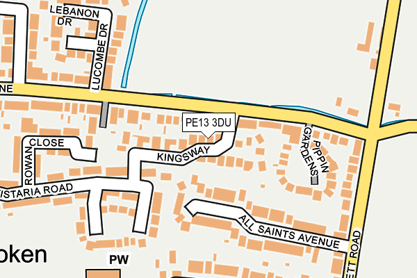 PE13 3DU map - OS OpenMap – Local (Ordnance Survey)