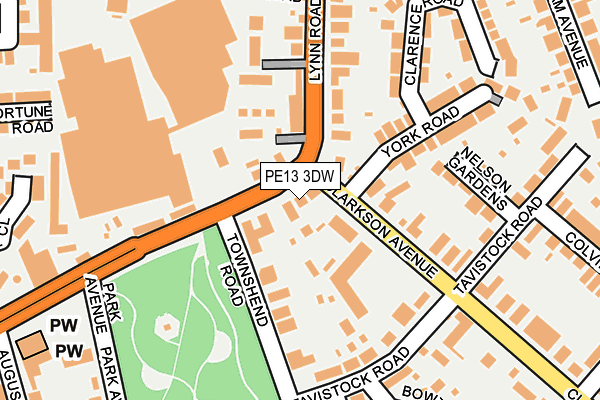 PE13 3DW map - OS OpenMap – Local (Ordnance Survey)