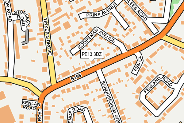PE13 3DZ map - OS OpenMap – Local (Ordnance Survey)