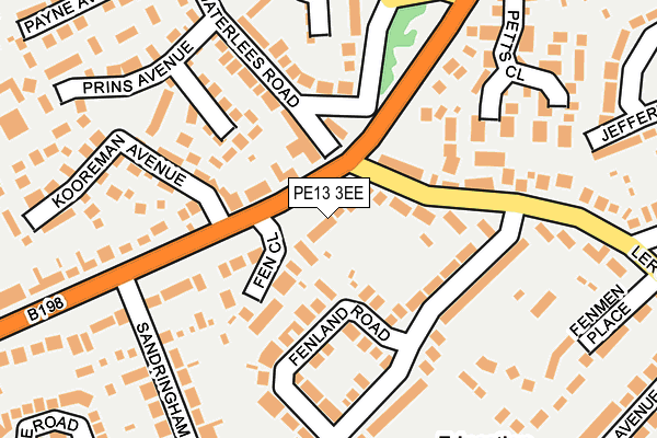 PE13 3EE map - OS OpenMap – Local (Ordnance Survey)