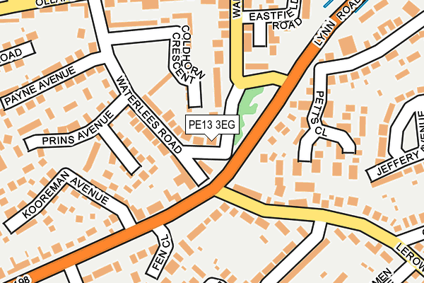 PE13 3EG map - OS OpenMap – Local (Ordnance Survey)