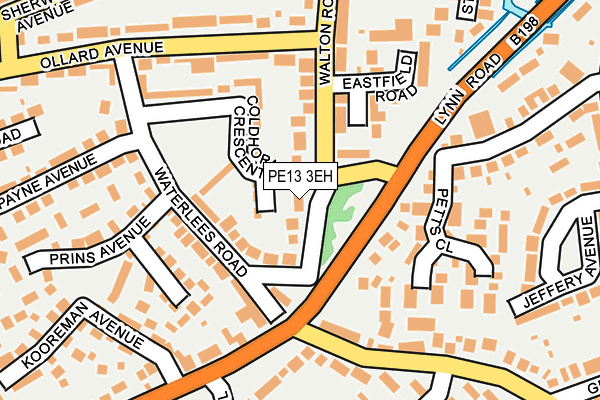 PE13 3EH map - OS OpenMap – Local (Ordnance Survey)