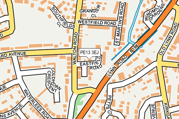 PE13 3EJ map - OS OpenMap – Local (Ordnance Survey)