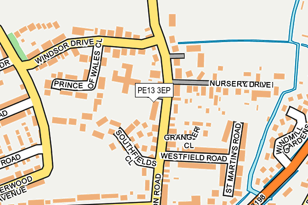 PE13 3EP map - OS OpenMap – Local (Ordnance Survey)