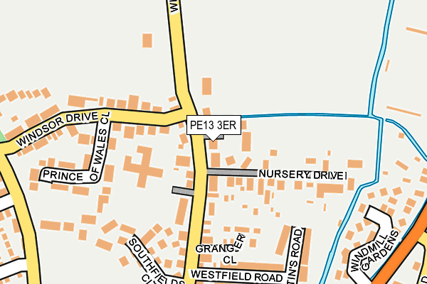 PE13 3ER map - OS OpenMap – Local (Ordnance Survey)