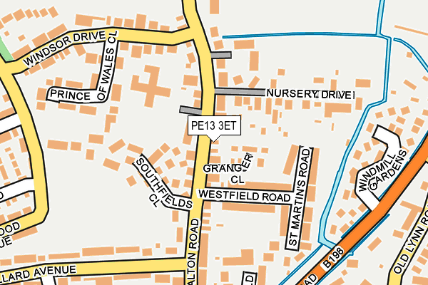PE13 3ET map - OS OpenMap – Local (Ordnance Survey)