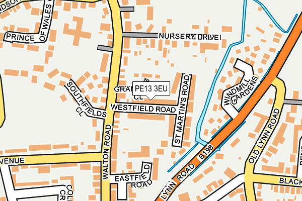 PE13 3EU map - OS OpenMap – Local (Ordnance Survey)