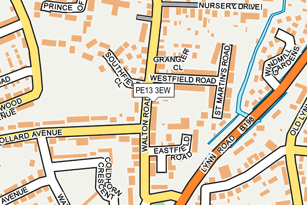 PE13 3EW map - OS OpenMap – Local (Ordnance Survey)