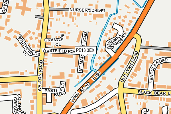 PE13 3EX map - OS OpenMap – Local (Ordnance Survey)