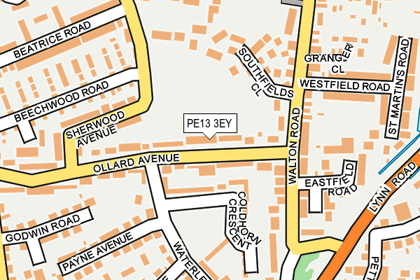 PE13 3EY map - OS OpenMap – Local (Ordnance Survey)