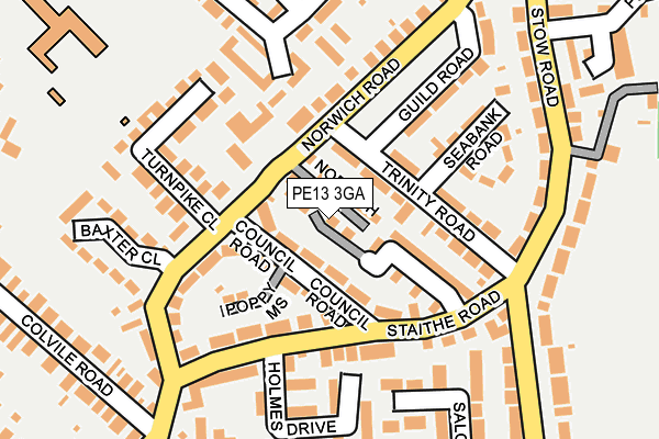 PE13 3GA map - OS OpenMap – Local (Ordnance Survey)