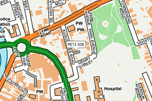 PE13 3GE map - OS OpenMap – Local (Ordnance Survey)