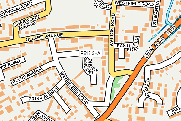 PE13 3HA map - OS OpenMap – Local (Ordnance Survey)