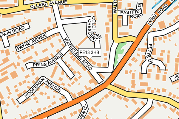 PE13 3HB map - OS OpenMap – Local (Ordnance Survey)