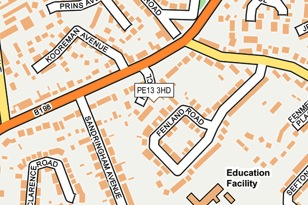 PE13 3HD map - OS OpenMap – Local (Ordnance Survey)