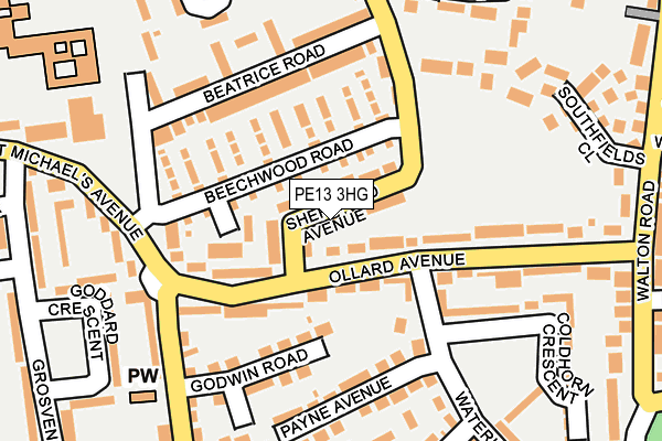 PE13 3HG map - OS OpenMap – Local (Ordnance Survey)