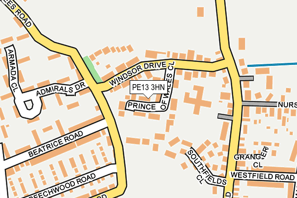 PE13 3HN map - OS OpenMap – Local (Ordnance Survey)