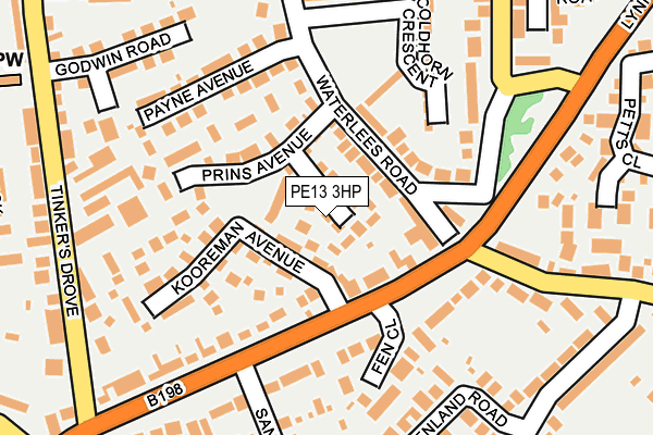 PE13 3HP map - OS OpenMap – Local (Ordnance Survey)