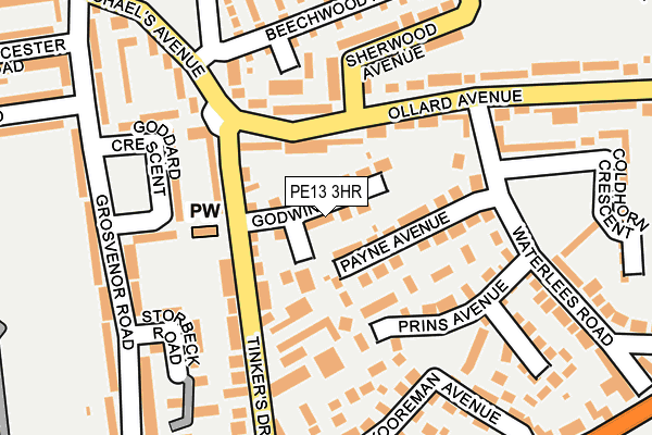PE13 3HR map - OS OpenMap – Local (Ordnance Survey)