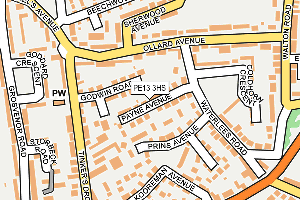 PE13 3HS map - OS OpenMap – Local (Ordnance Survey)