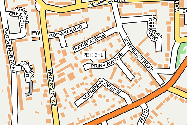 PE13 3HU map - OS OpenMap – Local (Ordnance Survey)