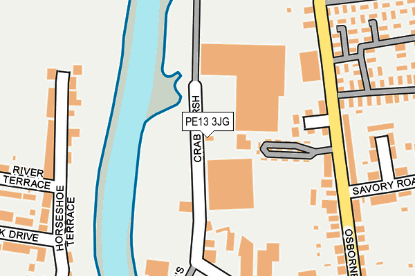 PE13 3JG map - OS OpenMap – Local (Ordnance Survey)