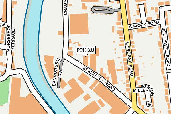 PE13 3JJ map - OS OpenMap – Local (Ordnance Survey)
