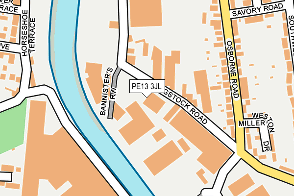 PE13 3JL map - OS OpenMap – Local (Ordnance Survey)