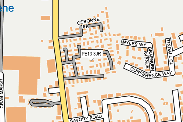 PE13 3JR map - OS OpenMap – Local (Ordnance Survey)