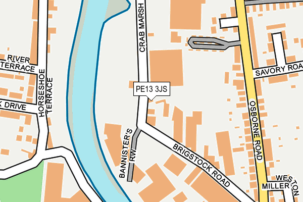 PE13 3JS map - OS OpenMap – Local (Ordnance Survey)