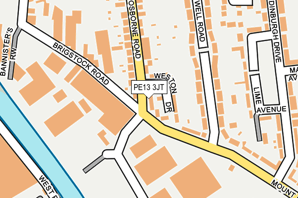 PE13 3JT map - OS OpenMap – Local (Ordnance Survey)