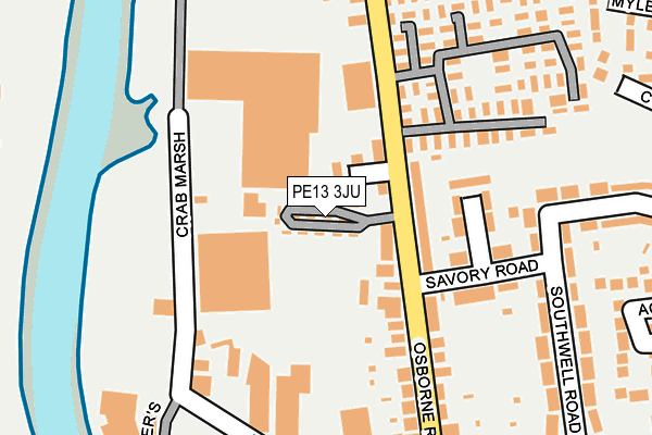 PE13 3JU map - OS OpenMap – Local (Ordnance Survey)