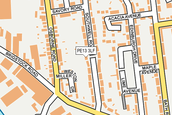PE13 3LF map - OS OpenMap – Local (Ordnance Survey)