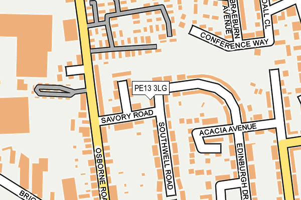 PE13 3LG map - OS OpenMap – Local (Ordnance Survey)