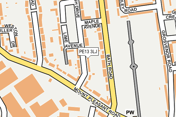 PE13 3LJ map - OS OpenMap – Local (Ordnance Survey)