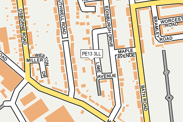 PE13 3LL map - OS OpenMap – Local (Ordnance Survey)