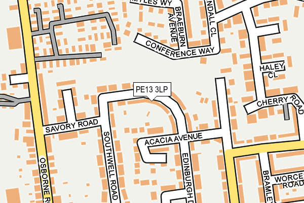 PE13 3LP map - OS OpenMap – Local (Ordnance Survey)