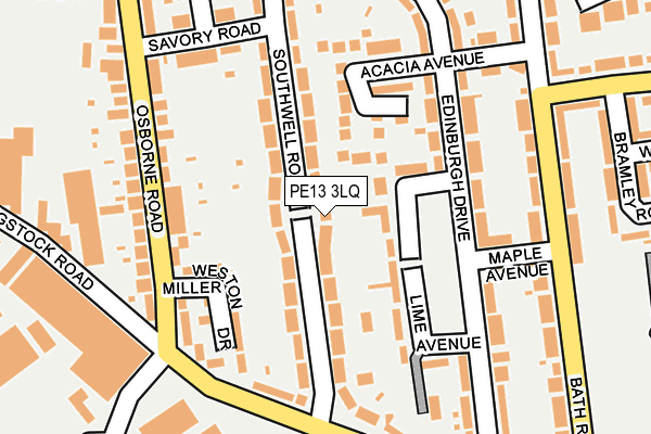 PE13 3LQ map - OS OpenMap – Local (Ordnance Survey)