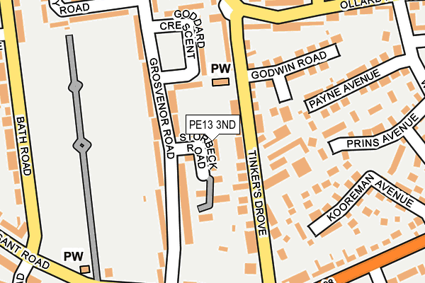 PE13 3ND map - OS OpenMap – Local (Ordnance Survey)