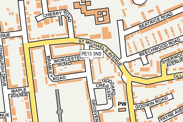 PE13 3NS map - OS OpenMap – Local (Ordnance Survey)