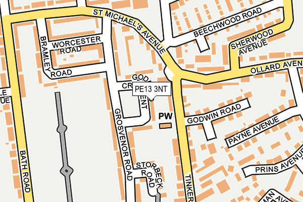 PE13 3NT map - OS OpenMap – Local (Ordnance Survey)