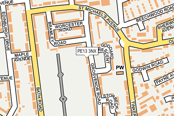 PE13 3NX map - OS OpenMap – Local (Ordnance Survey)