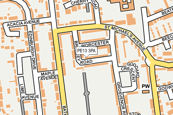 PE13 3PA map - OS OpenMap – Local (Ordnance Survey)